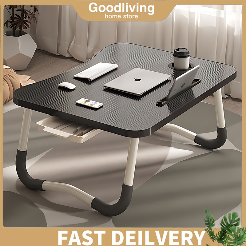 COD Foldable Lazy Bed Desk Small Wooden Table Portable Table For Laptop ...