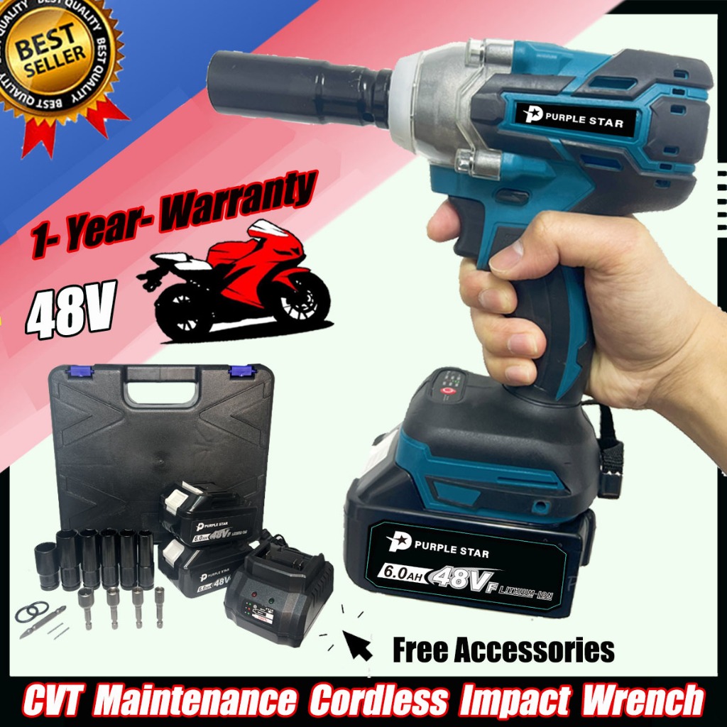 48V Cordless Impact Wrench Heavy Duty Brushless Electric Wrench