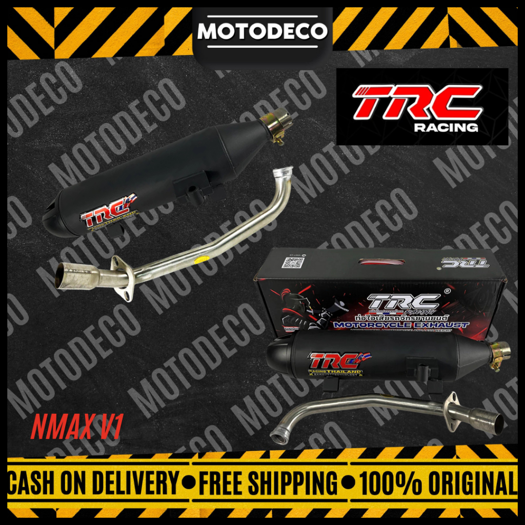 TRC RACING NMAX V1 POWER PIPE MUFFLER EXHAUST WITH REMOVABLE SILENCER ...