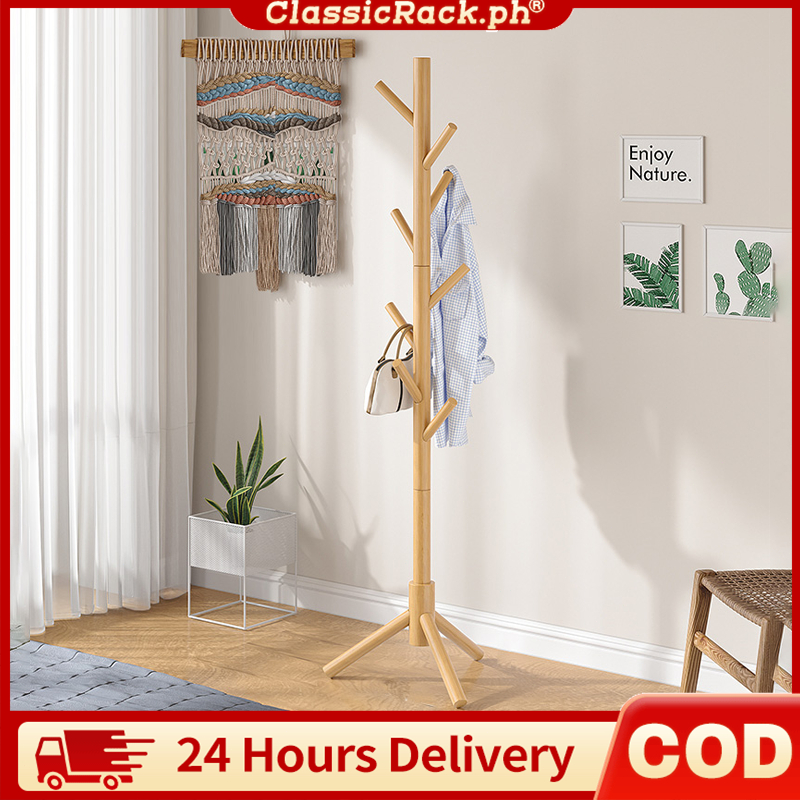 Stand Cloth Rack Nordic Wood Coat Rack Original Solid Wood Coat Rack ...