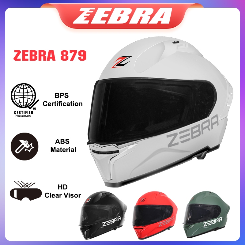 ZEBRA Helmet 879 White Helmet Full Face Helmet Unisex Motorcycle Helmet ...