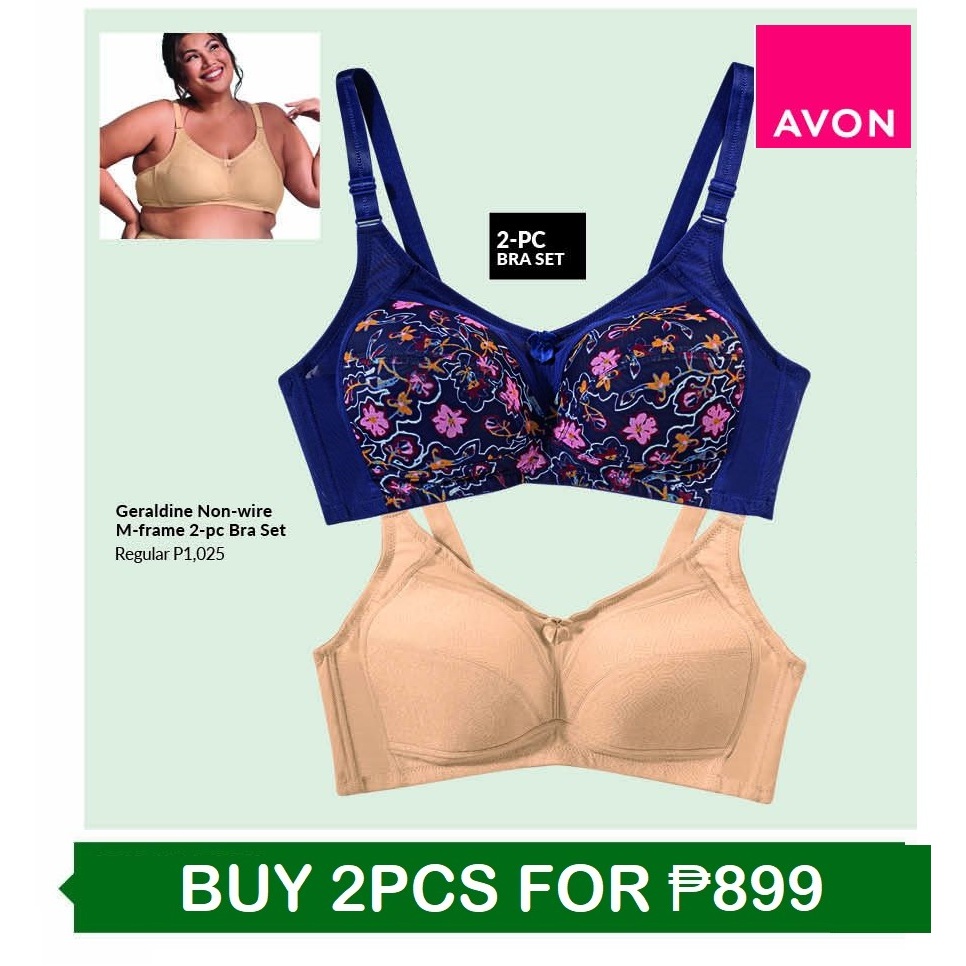 AVON Geraldine Non-wire M-frame 2-pc Bra Set | Shopee Philippines