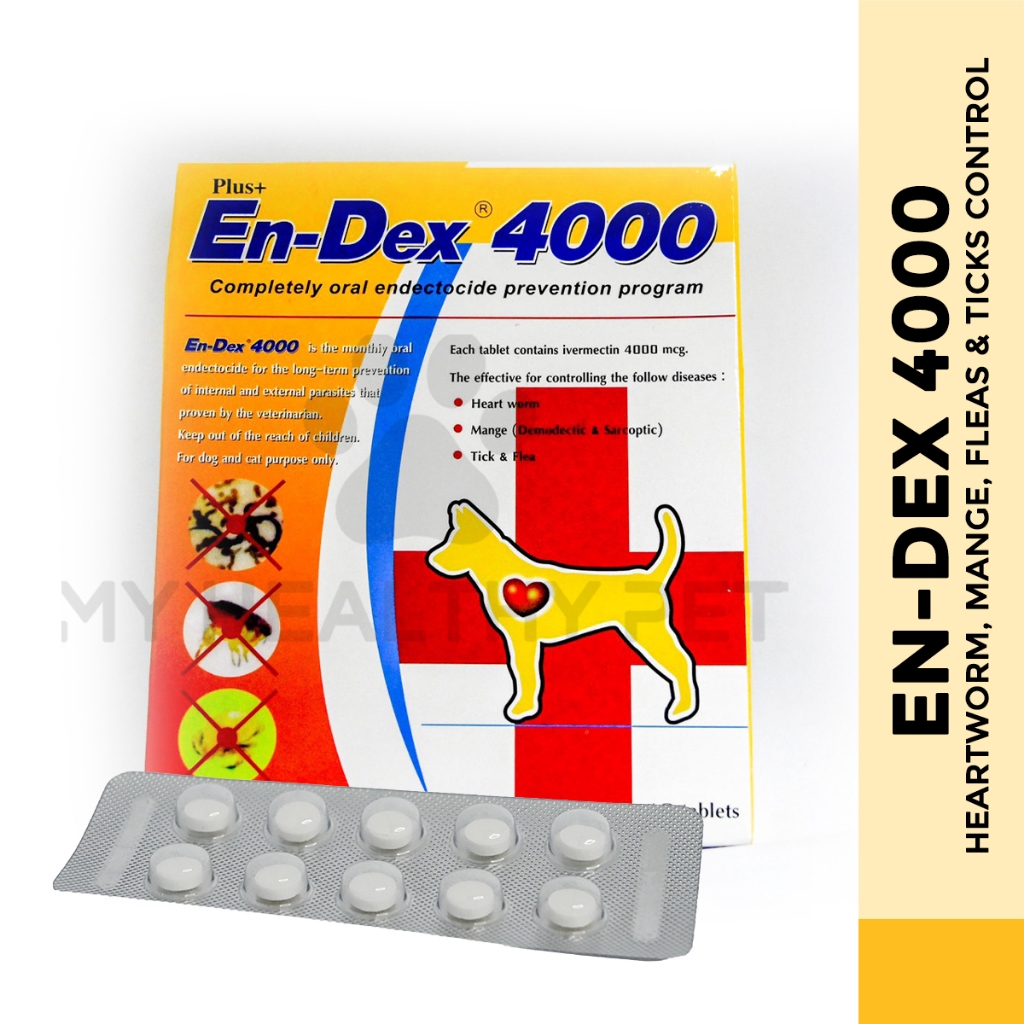 Picture of En-Dex 4000 Heartworm, Mange, Fleas & Ticks Control for Cats and Dogs ...