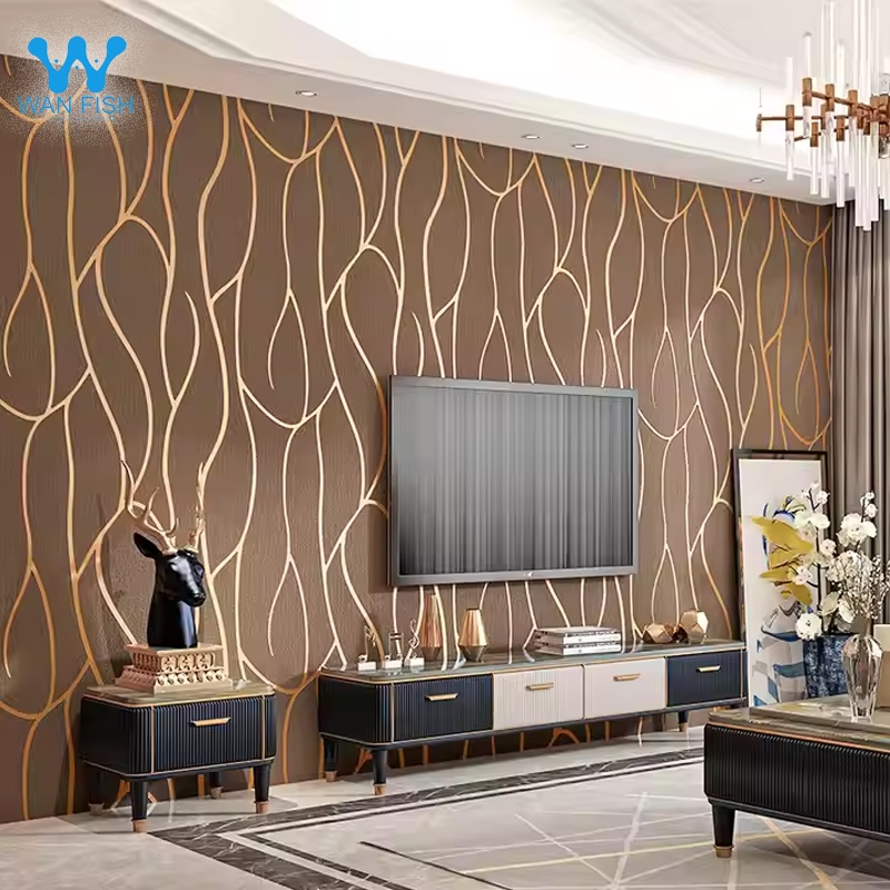 3D PVC Geometric wallpaper design for wall decor waterproof self ...