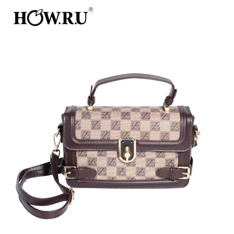 HOWRU Shoulder bag Crossbody bag Box bag Double Belt Woven Leather Box ...