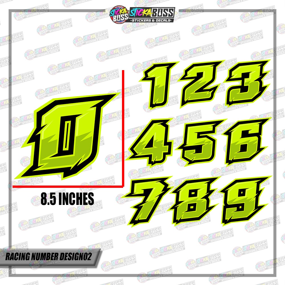 RACING NUMBERS STICKER | 02 DESIGN | 8.5 INCHES【PRINTED】 | Shopee ...