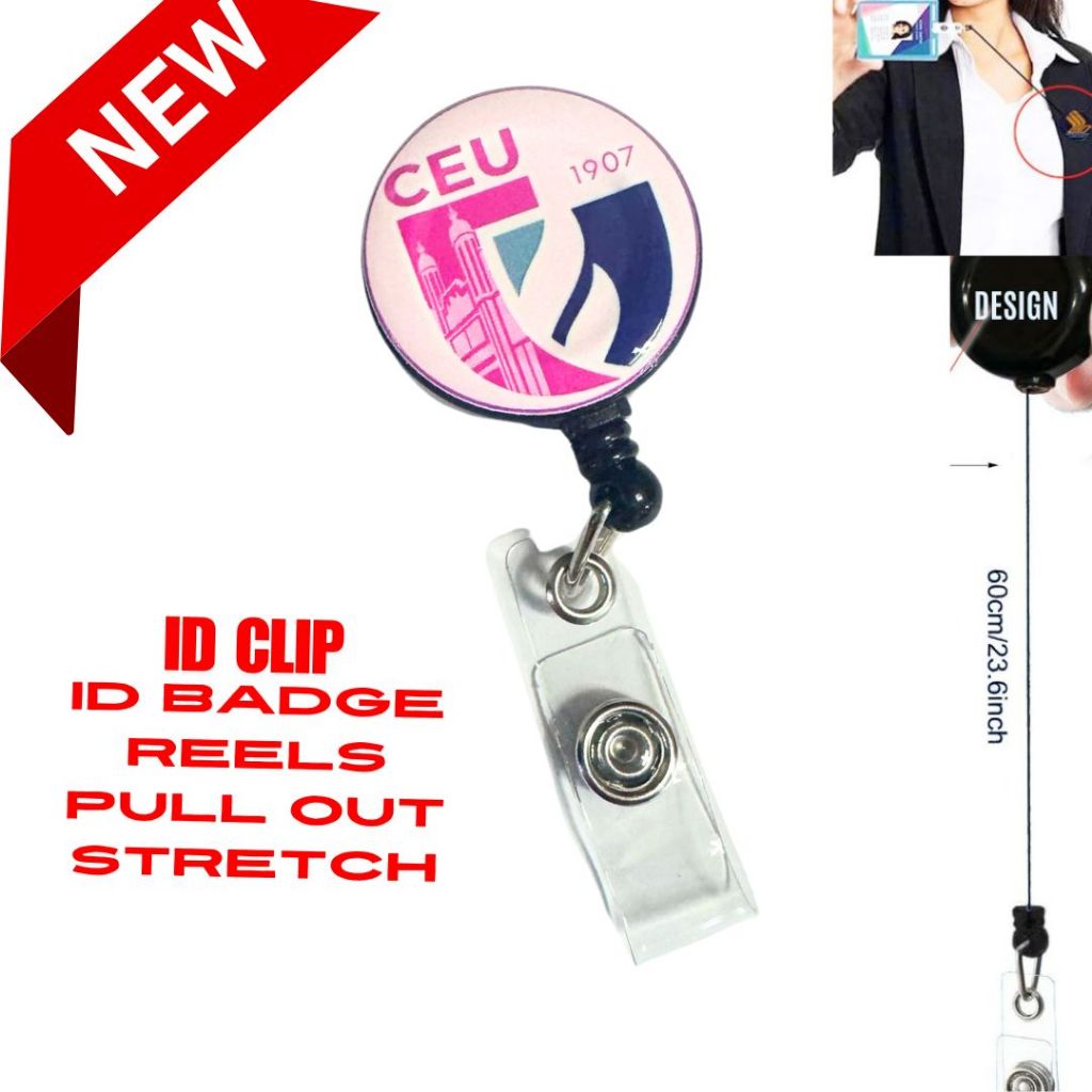 New CEU retractable Id Badge Reels Id Clip lanyard Name tag | Shopee ...