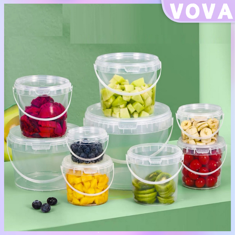 10pcs Plastic Bucket For Food Storage Leakproof Seal Bucket With Lid ...