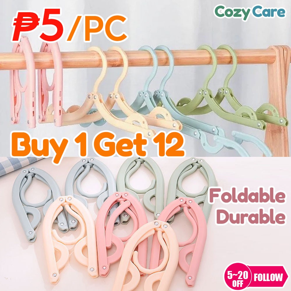 [Buy1 Get12] Foldable Clothes Hanger Easy Packing Hanger for Travel ...