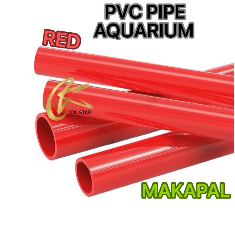 RED PVC Waterline Aquarium Pipe 1/2. 3/4. 1'' Sold Per 50cm RED PVC ...
