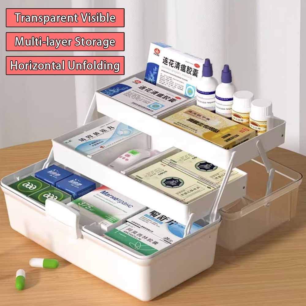 Foldable First Aid Storage Box And Multi-storey Flip Cover Family ...