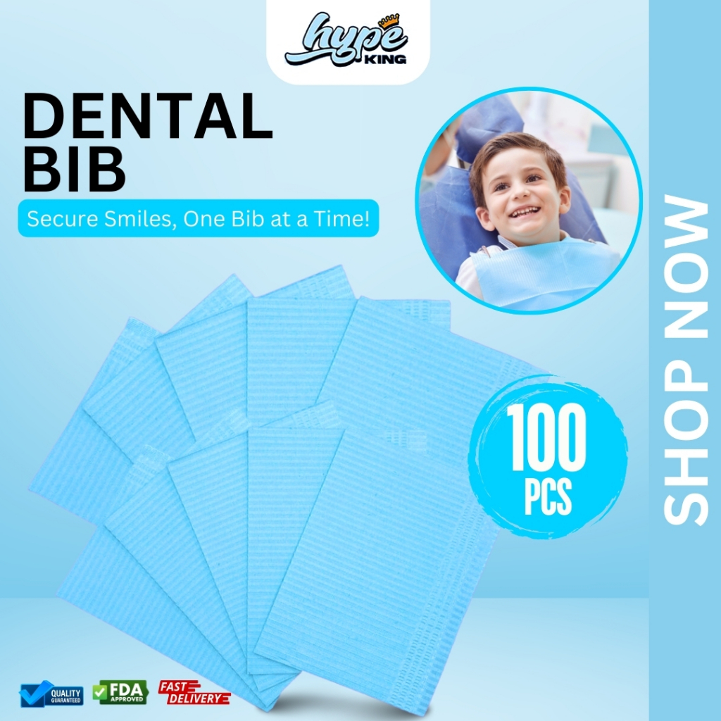 Hypeking Dental Bib Disposable Polybib 2Ply + 1 Ply Film 100 pcs per ...