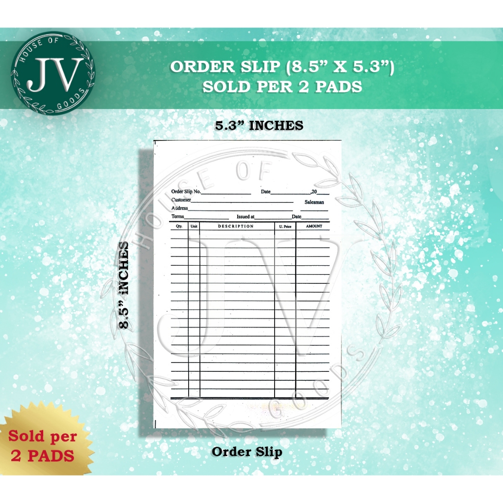 2pads Order Slip (8.5