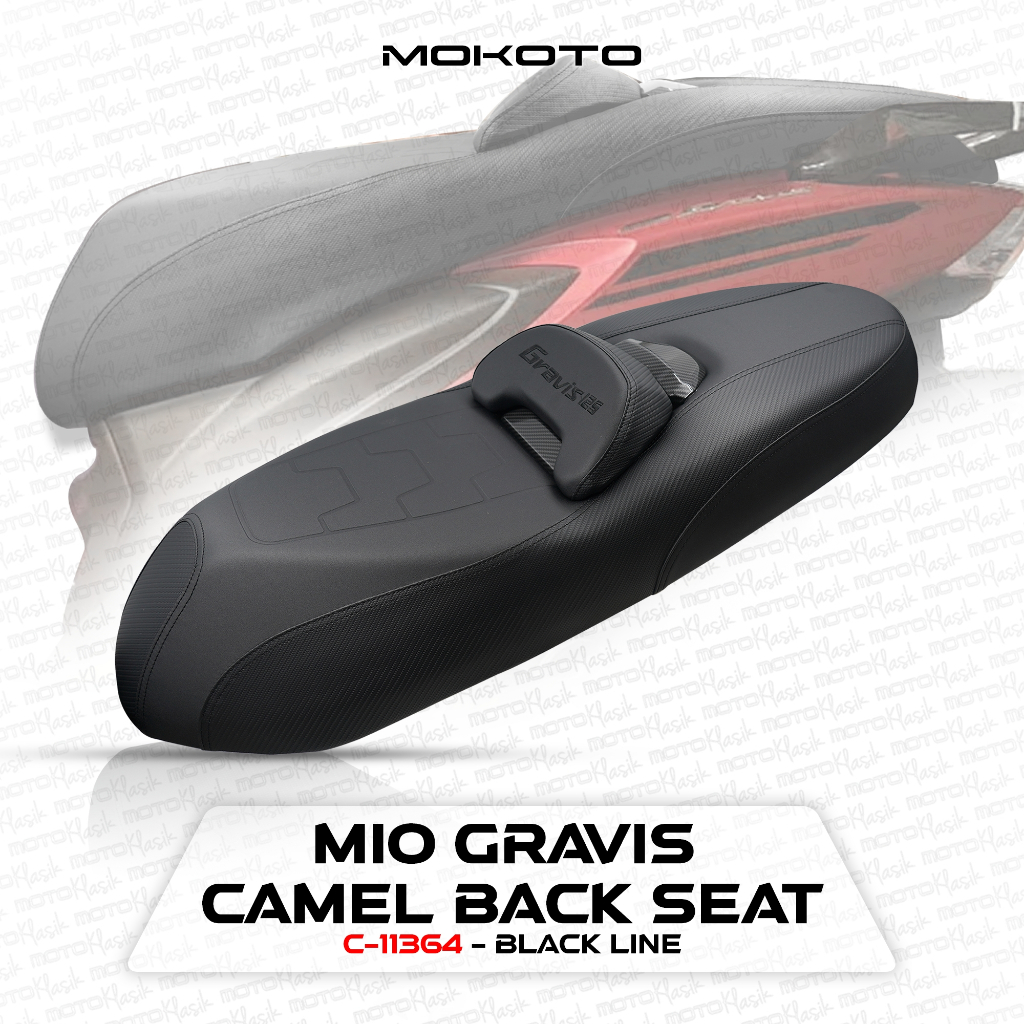MIO GRAVIS 125 CAMEL BACK SEAT WITH EMBOSSED LOGO C-11364 BLACK LINE ...
