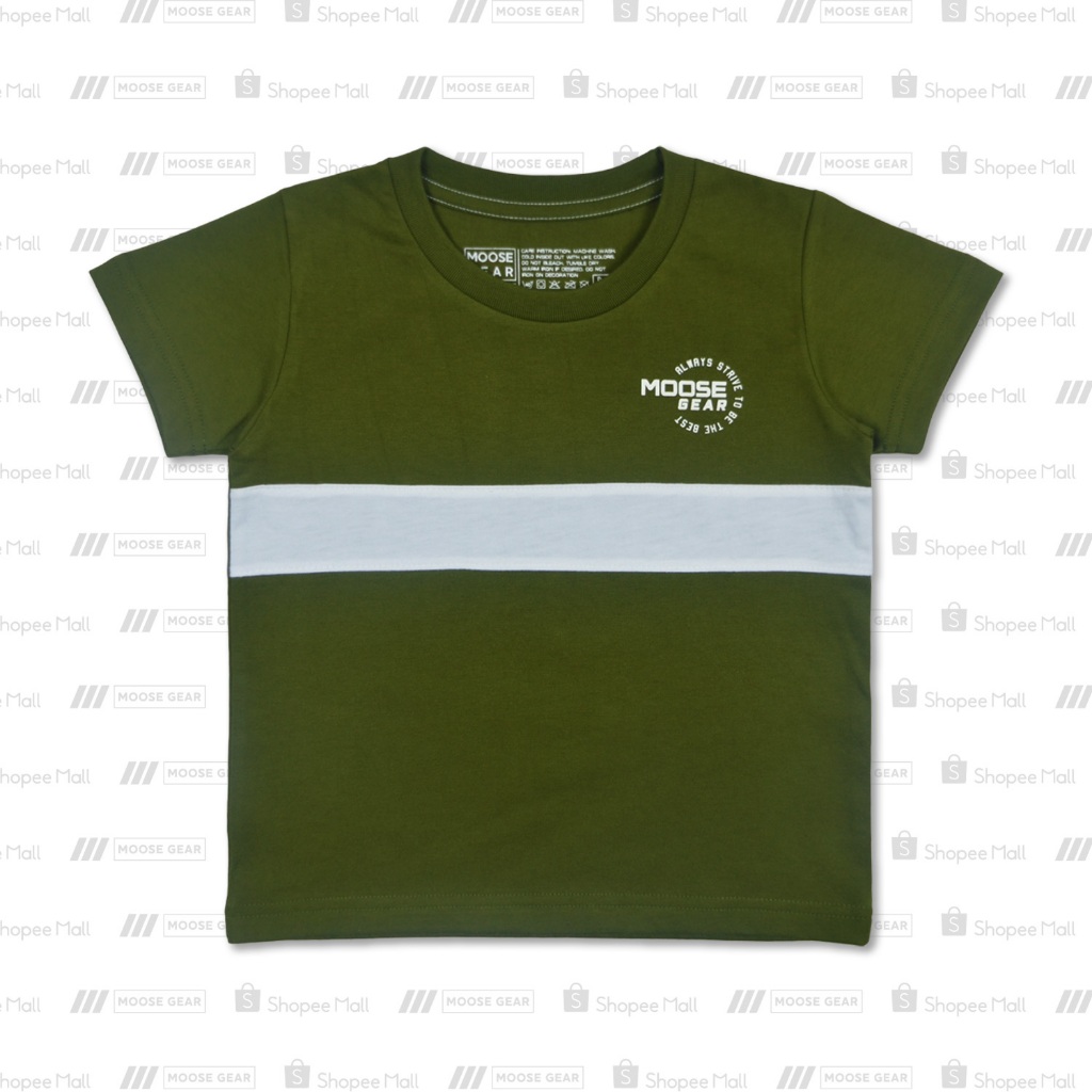 Moose Gear Chive Green Combi T-Shirt With Print Details (TS-P 13769 A ...