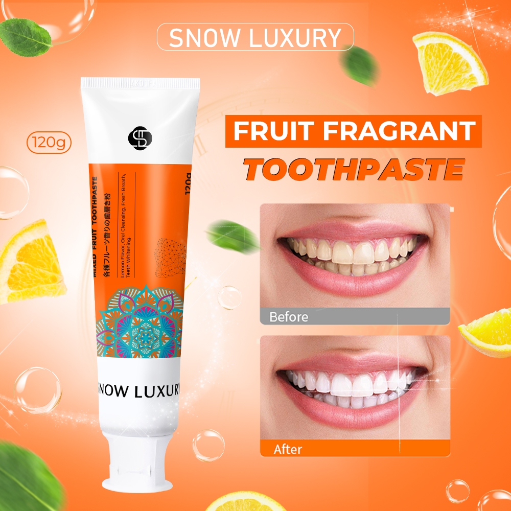 SNOW LUXURY Mixed Fruit Toothpaste Whitening Cleansing Fresh Breath ...