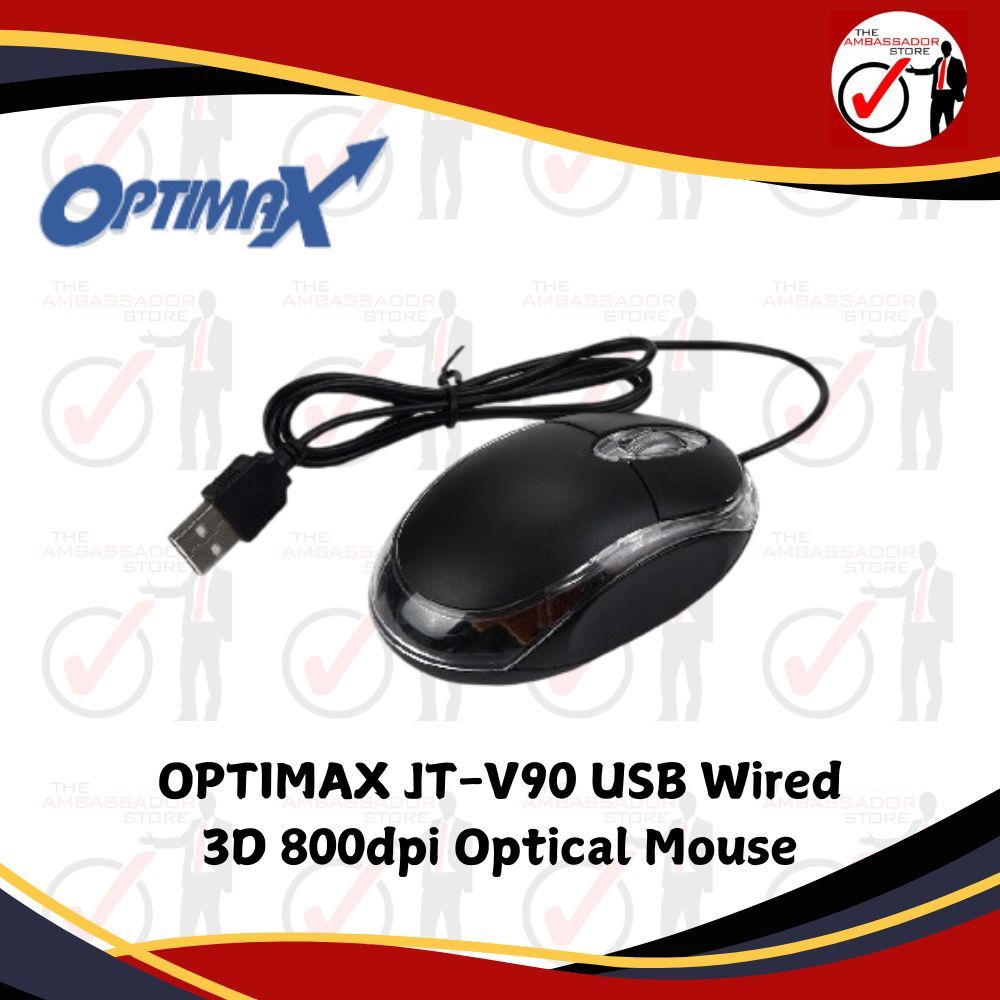 OPTIMAX JT-V90 USB Wired Optical Mouse 800DPI for PC & Laptop | Shopee ...