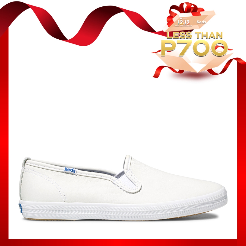 Keds Champion S O Leather Women s Slip On White WH48600 Shopee Philippines