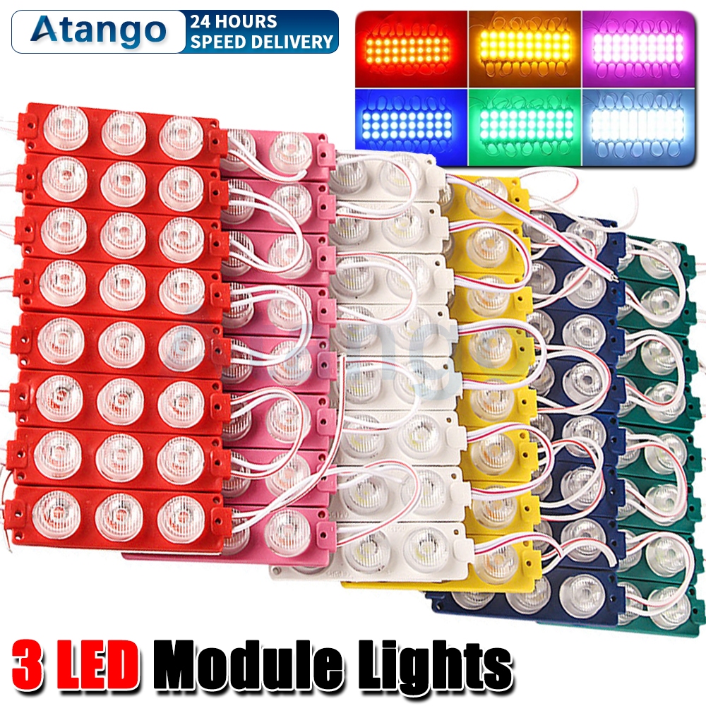 1PC Motorcycle/Car New 3 LED Round Module Lights 12V DC Waterproof ...