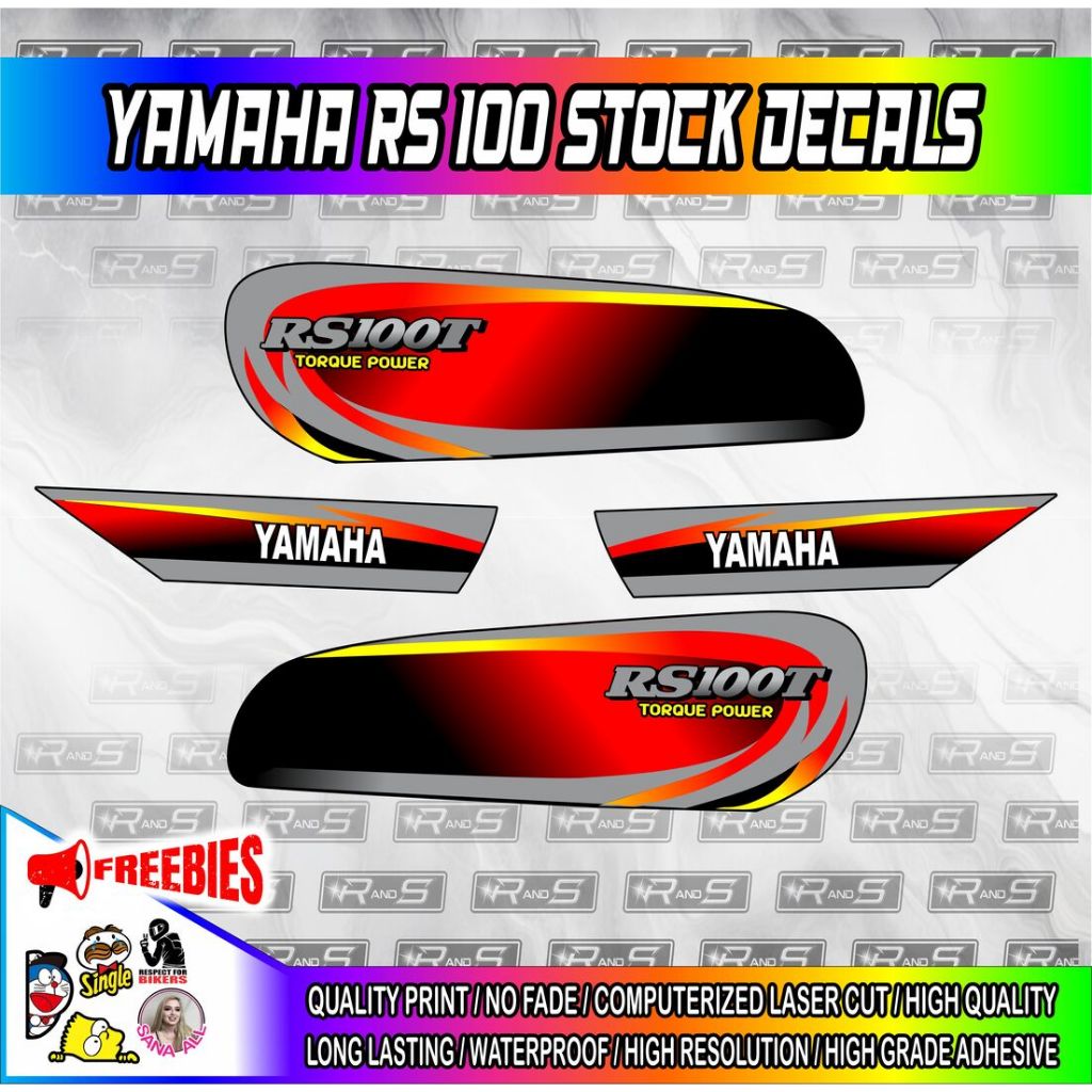 YAMAHA RS 100 STOCK STICKER DECALS HD PRINT ( MORE COLORS AVAILABLE ...