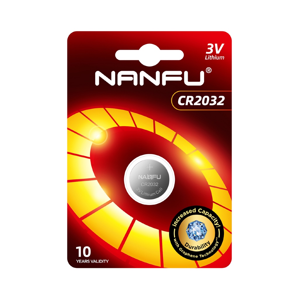 NANFU CR2032 3V Lithium Button Cell Battery Key fobs, car alarms ...