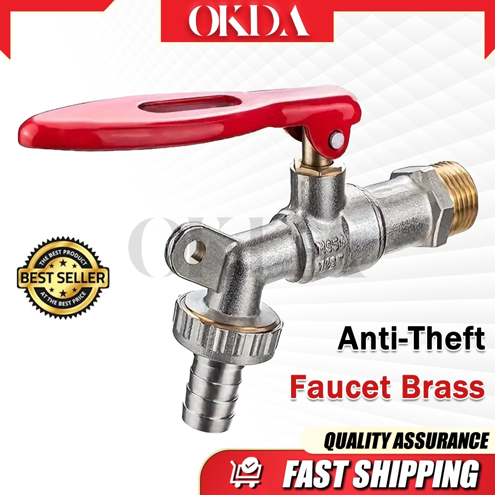 OKDA Faucet with lock gripo Lockable Brass Faucet Chrome Plated High ...