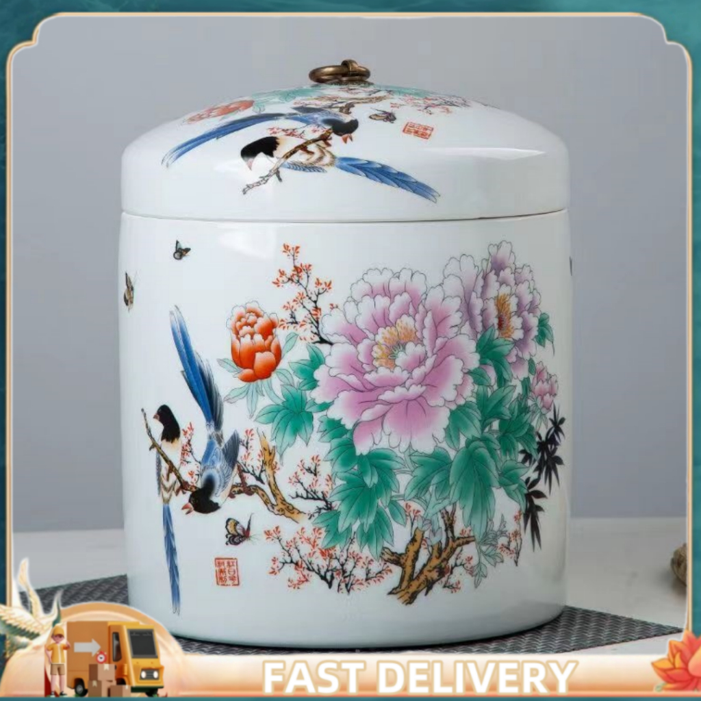 Porcelain rice dispenser 5kg/2.5kg/7.5kilos rice storage container big ...