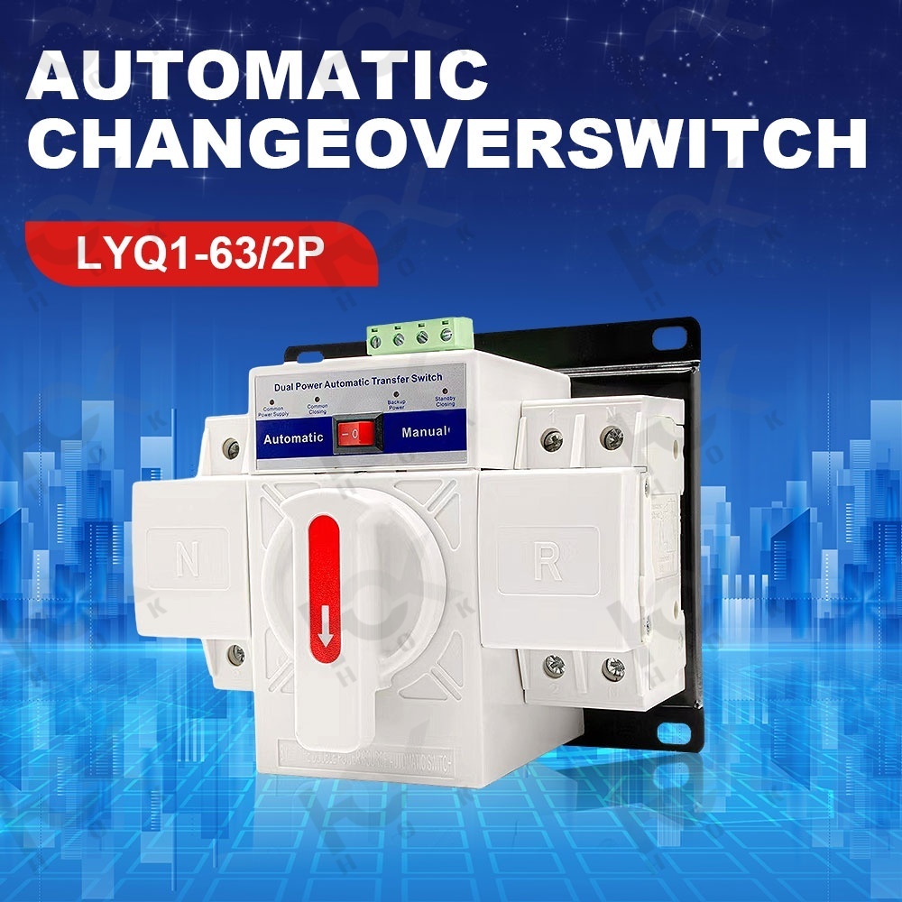 MCB type Dual Power Automatic transfer switch 2P 63A 100A ATS Circuit ...