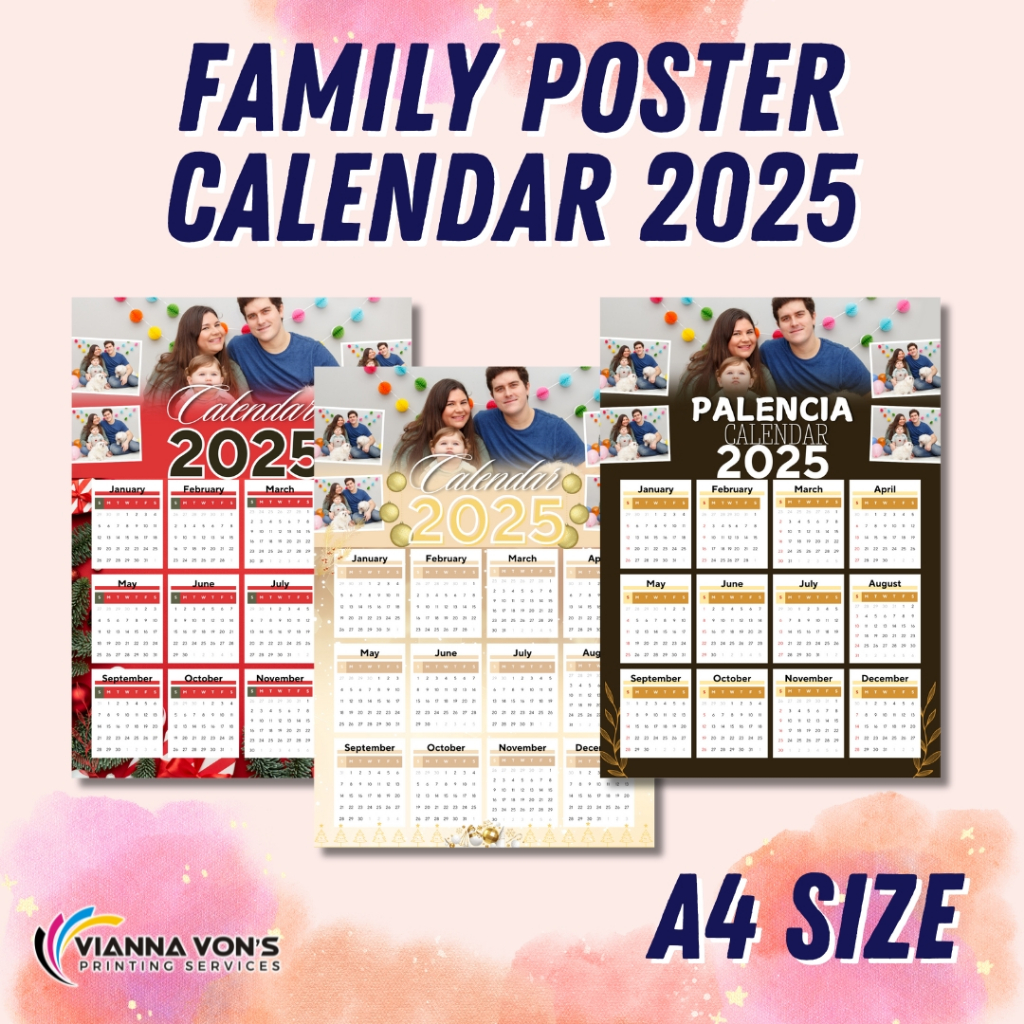 Family Poster Calendar 2025 A4 SIZE Shopee Philippines