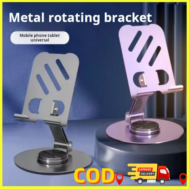 COD Desktop stand full metal mobile phone stand 360° rotating foldable ...
