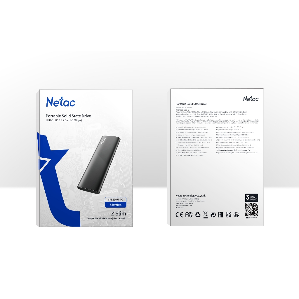Netac Z SLIM 1TB USB 3.2 Gen 2 Type-C External SSD | Shopee Philippines