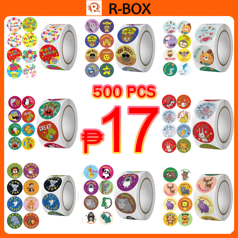 THE NEW 1Roll 500 pcs Thank You Thankyou Flower Round Seal Sticker Tags ...