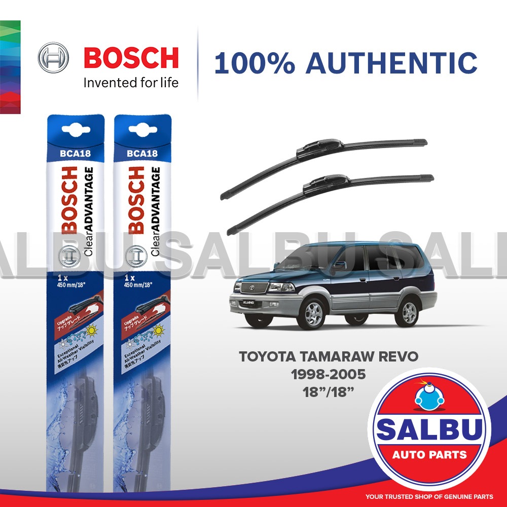 Bosch Clear Advantage Wiper Blade Set (17" & 17") - Pair For Toyota, Hummer, Volvo & More