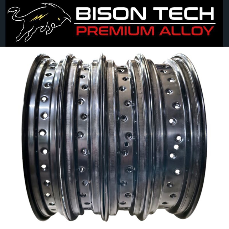 ALLOY RIMS BLACK T TYPE BISON TECH HEAVY DUTY 2.15X17 2.50X17 3.00X17 3 ...