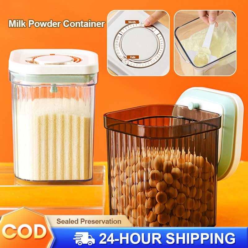 Air Tight Milk Powder Storage Container with Spoon and Spatula, Milk ...