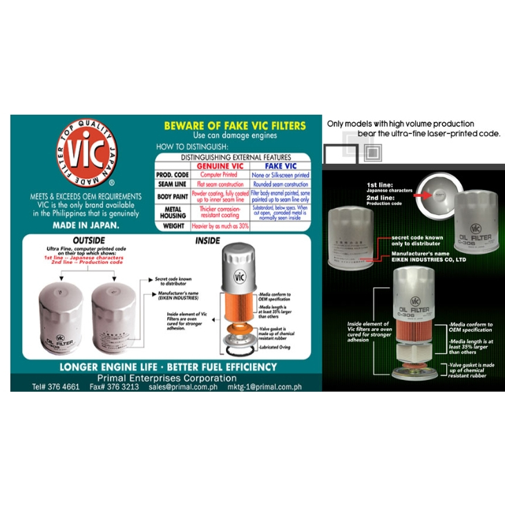 VIC FILTER - C-101 OIL FILTER (TOYOTA) | Shopee Philippines