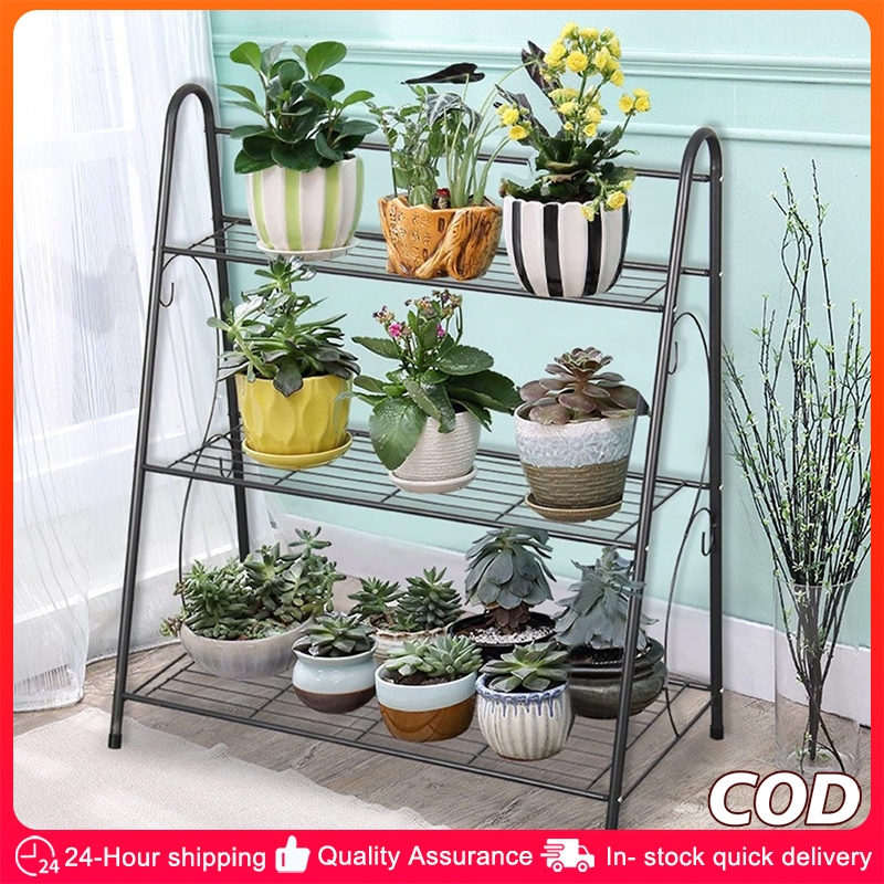 3 Tiers Plant Rack Flower Pot Holder Outdoor Plant Stand Display Garden ...