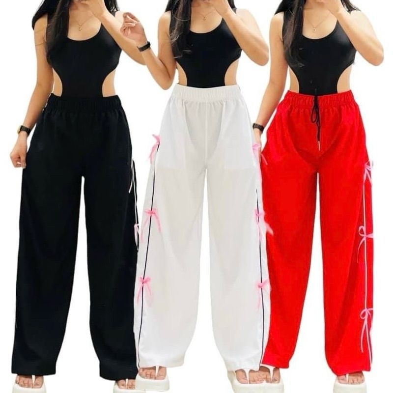 Bini Coquette Baggy Pants with Mini Side Ribbon | Shopee Philippines