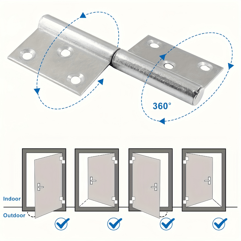 2Pcs Stainless Steel Flag Hinge-Detachable 180° Rotation Stainless ...