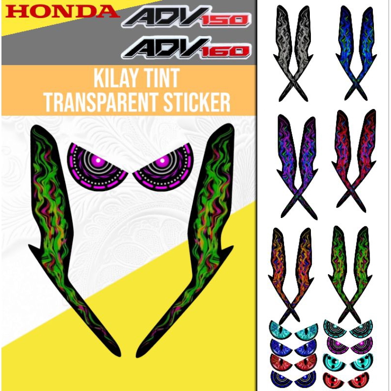Honda ADV150 and ADV160 Kilay Tint Transparent Sticker / ADV150 and ...