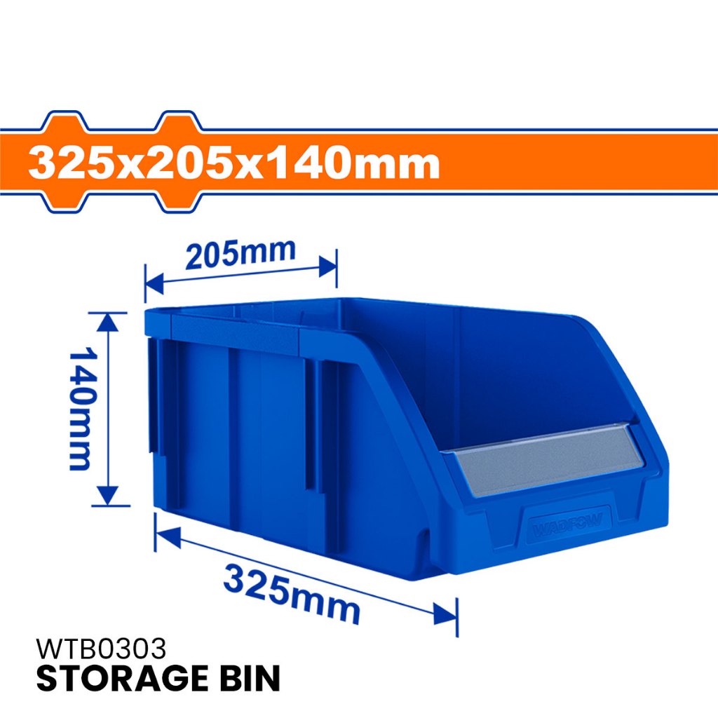 BUILDMATE Wadfow Stackable Plastic Storage Bin 325x205x140mm Multi ...