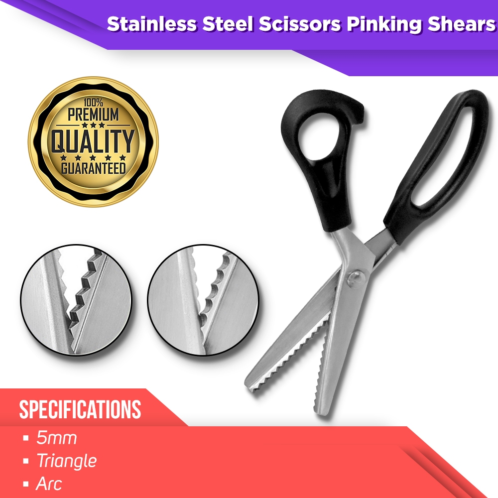 Stainless Steel Pinking Shears 5mm Arc/Triangle Scissors | Shopee ...