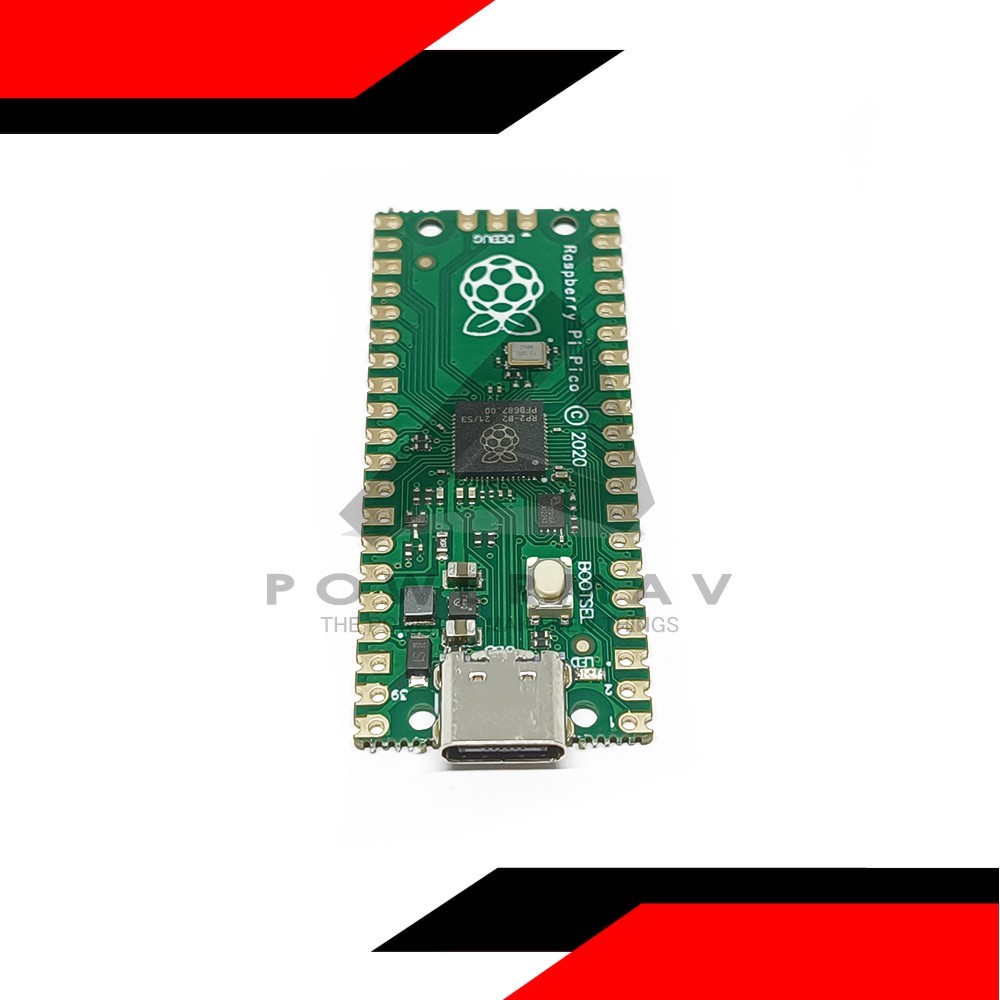 Raspberry Pi Pico Type C with logo RP2040 microcontroller chip based UK ...