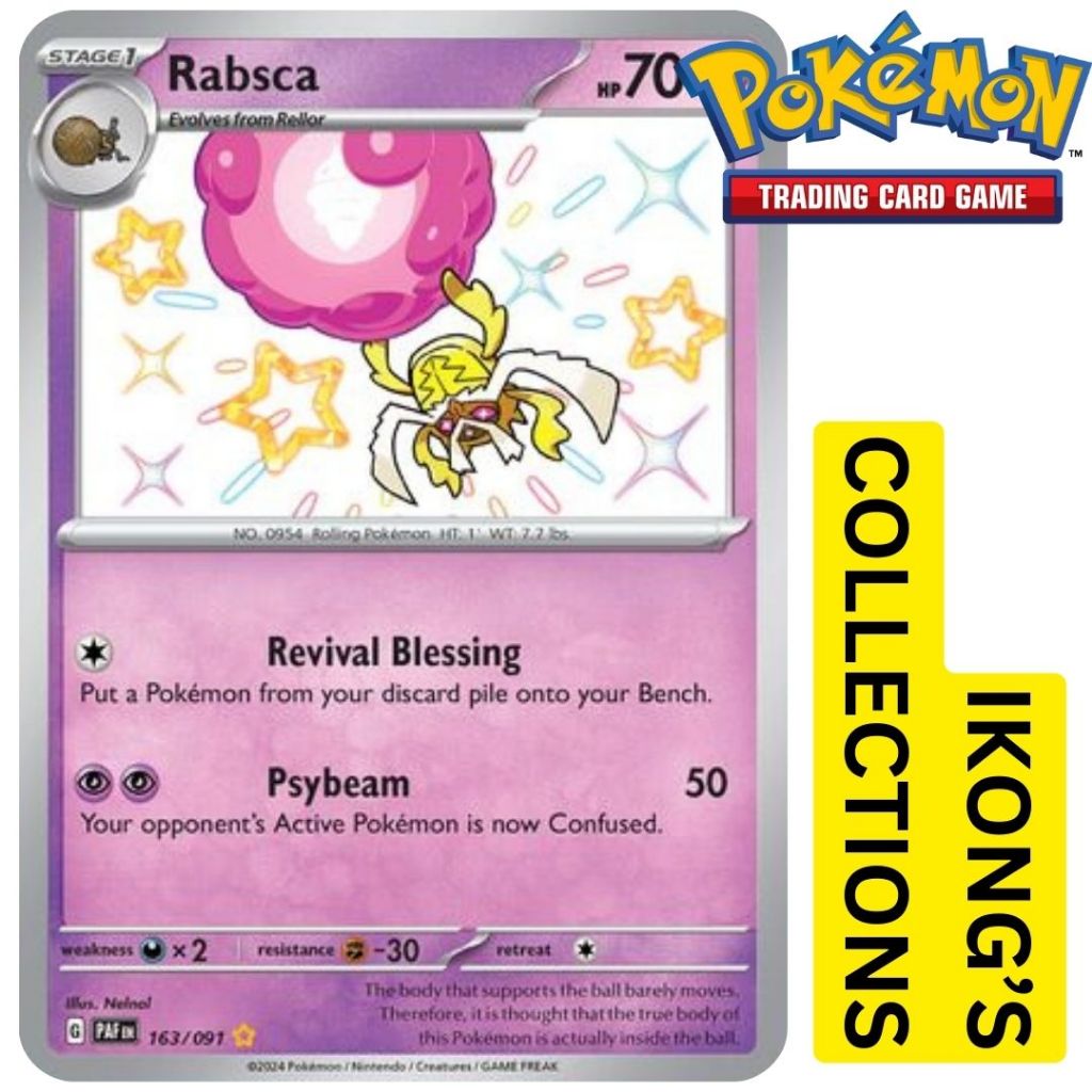 Rabsca - 163/091 - Shiny Rare Scarlet & Violet Pokemon TCG Paldean ...