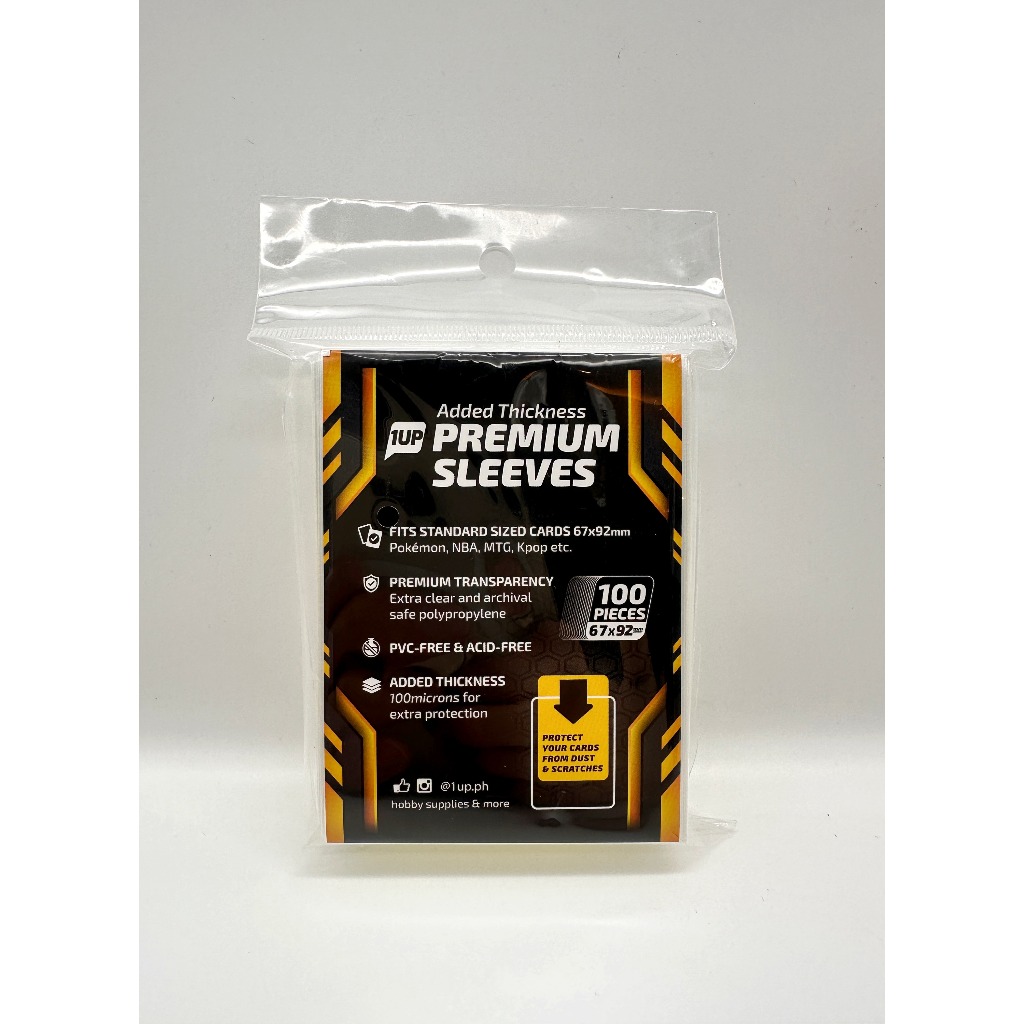 1UP! Premium Sleeves| 100pcs | 67x92mm | 100 microns | Fits Standard ...