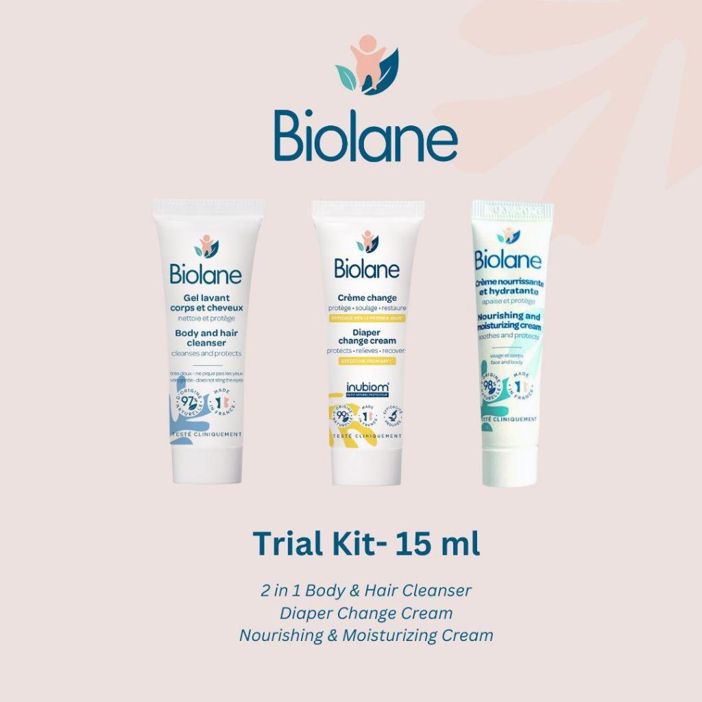 Biolane Trial Size Kit for Baby – Cleanser, Diaper Cream & Moisturizer ...