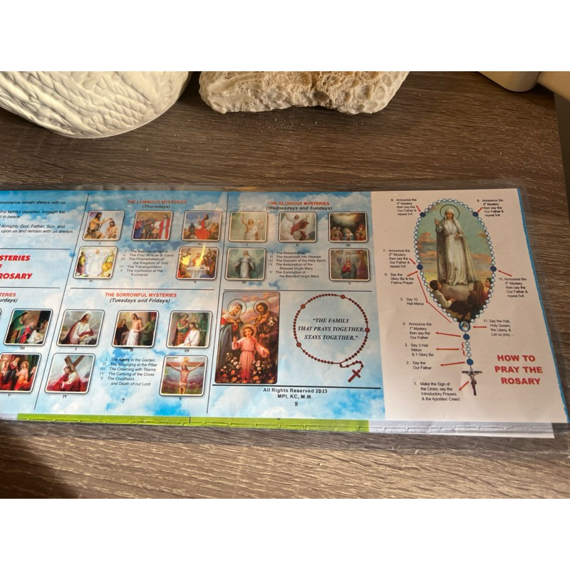 ROSARY GUIDE - with palstic cover - with 4 mysteries (Tagalog or ...