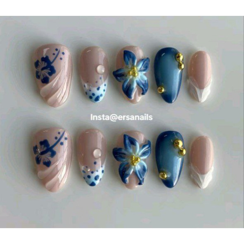 [Sab Collection Handmade Press on Nails] Short Almond Design Inspo ...