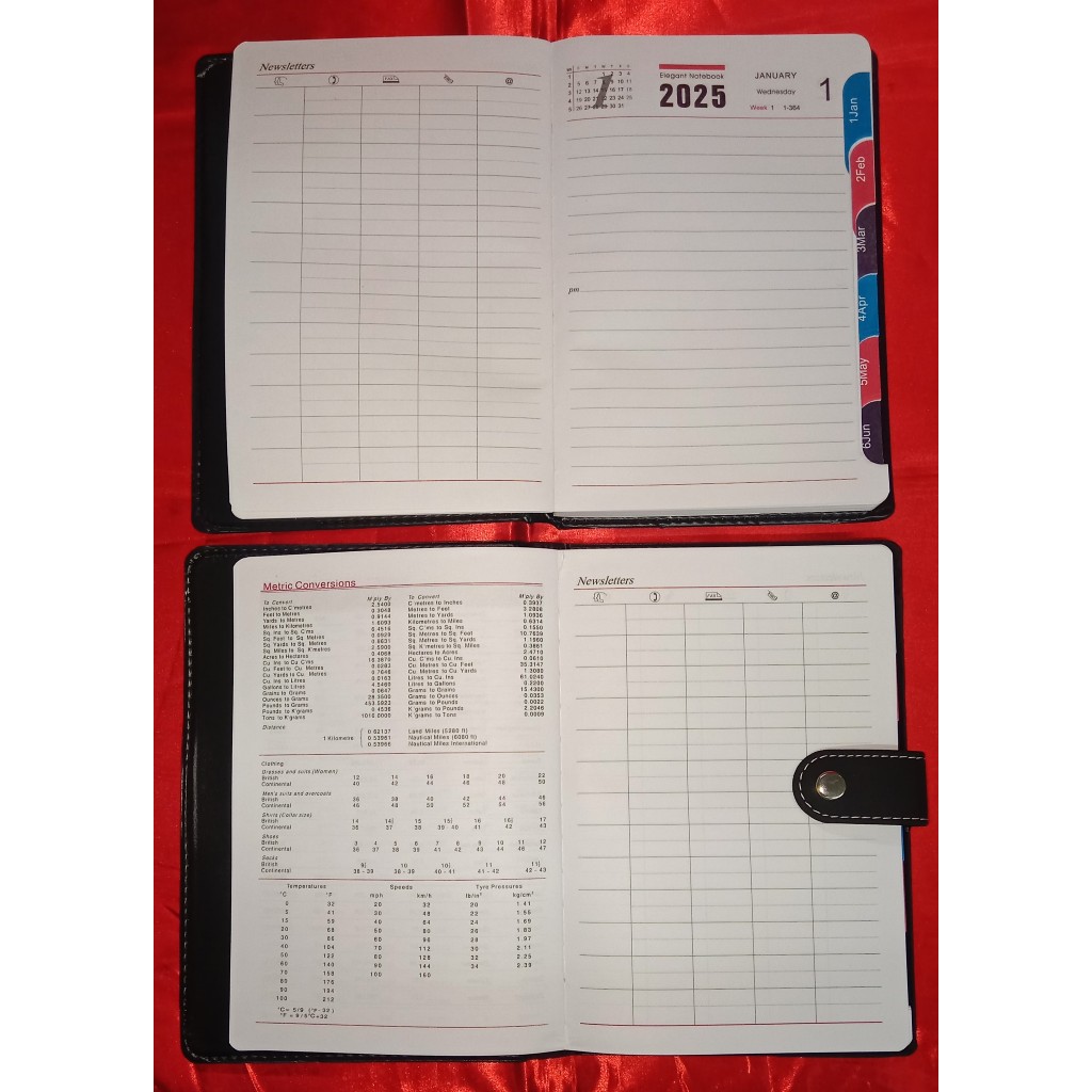 2025 Weekly & Monthly Planner A5 Notebook 100 GSM Paper PU Leather Hard ...