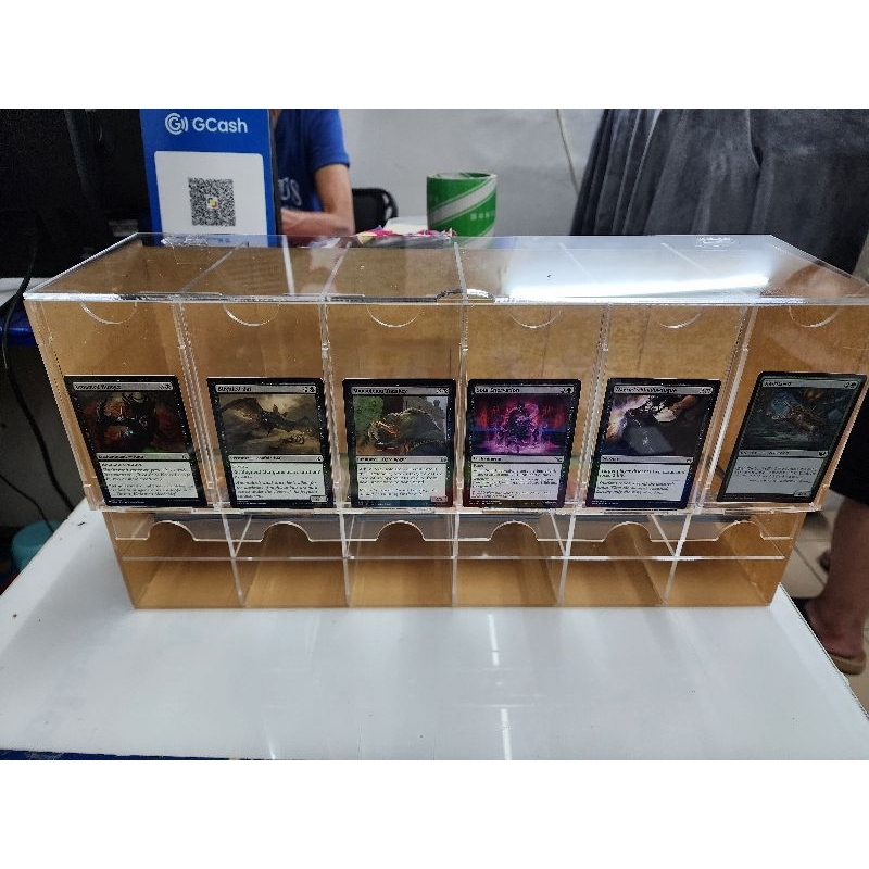 Magic cards 3mm acrylic dispenser 6 compartments with top cover and ...